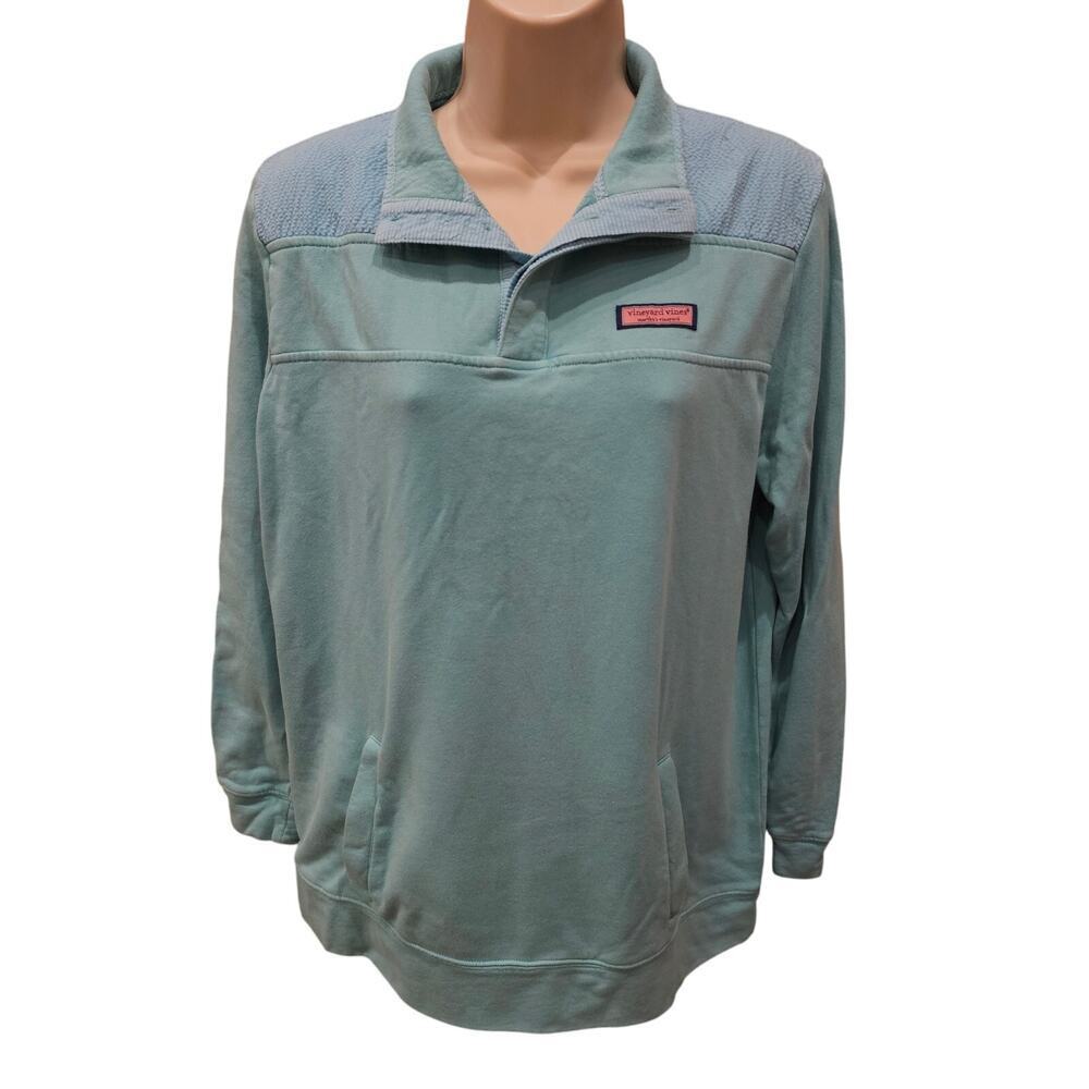 Vineyard Vines sz S blue soft pocket sweater popover preppy warm winter small